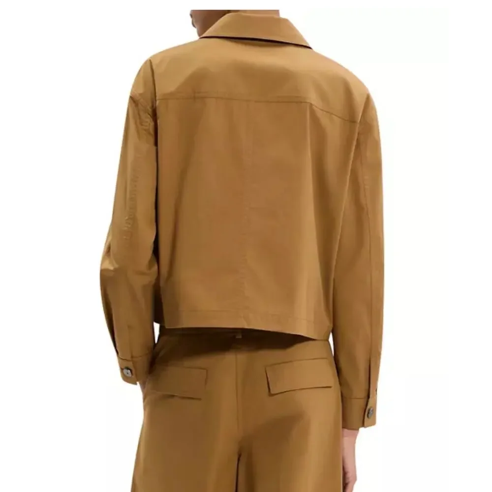 Theory Crop Work Jacket in Bronze L